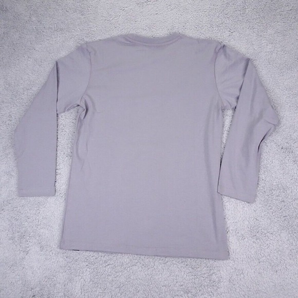 Threyda Shirt Mens Medium Gray Pullover Lightweight Geometric Logo Stretch - Picture 7 of 8